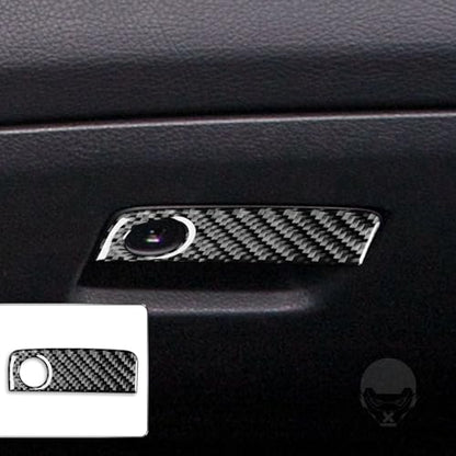 Real Carbon Fiber Glove Box Keyhole Handle Panel Sticker Cover Compatible with Benz CLA C117 2014-2018 GLA X156 2015-2019 Accessories Black - A - color: Glove Box Keyhole Handle Panel - a
