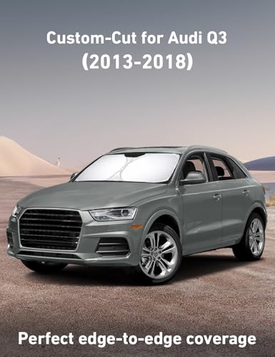 EcoNour Windshield Sunshade Compatible for Audi Q3 2013-2016 2017 2018, Sun Visor for Front Windshield & Window Sun Shade Cover, UV Heat Blocker & Protector, Car Accessories - size: For Audi Q3 (2013-2018)