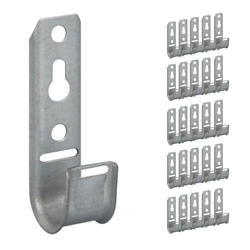 ICC 3/4-Inch Wall Mount J-Hook – 25-Pack, Cable Support 3/4" J Hooks Without Retainer Clips, Galvanized Steel with Zinc Finish – for Structured Cabling and Cable Management - size: 3/4 in, style: Wall Mount