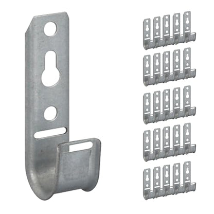 ICC 3/4-Inch Wall Mount J-Hook – 25-Pack, Cable Support 3/4" J Hooks Without Retainer Clips, Galvanized Steel with Zinc Finish – for Structured Cabling and Cable Management - size: 3/4 in, style: Wall Mount