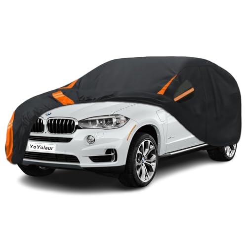 10-Layer for BMW X5 Car Cover Waterproof All Weather for Automobiles, Outdoor Full Exterior Covers Soft Cotton Lining Rain Snow UV Protection with Door Zipper, Fit for BMW X5 2007-2025 - size: Custom Fit for Bmw-x5