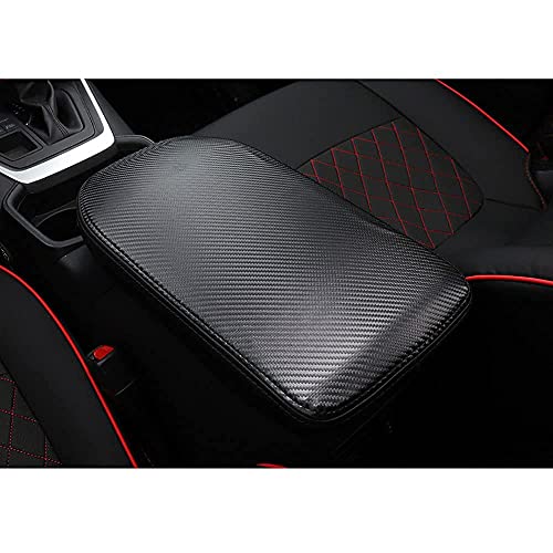 INTGET Center Console Armrest Cover for Toyota RAV4/RAV-4 Accessories 2025 2024 2023 2022 2021 2020 2019 Leather Middle Console Arm Rest Lid Cover Elbow Pad Protector(Carbon Fiber Texture) - color: black with carbon fiber texture