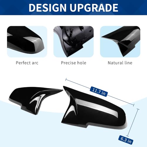 Side Mirror Cover Compatible with 3-Series F30 F31 F34 / 4-Series F32 F33 F36 / 2-Series F22 F23 / 1 Series F20 X1 E84 M2 F87 (Gloss Black, F22 F30 F32 F36) - color: Gloss Black, size: F22 F30 F32 F36