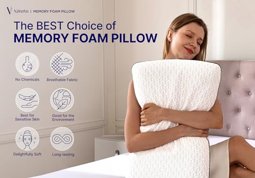 Cooling Gel Memory Foam Pillow - 1-Pack - Standard Size Bed Pillows For Sleeping - Medium-Firm - Back, Stomach and Side Sleeper Pillow - Shoulder & Back Pain Relief - Washable , Bamboo Viscose Cover - size: Standard (Pack of 1)