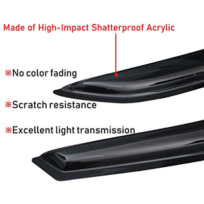 Lightronic Extra Durable Tape-on Auto Vent Window Visor, Fits 2007-2013 Chevrolet Silverado & GMC Sierra 1500; 2007-2014 Silve./Sierra 2500 HD & 3500 HD, Ext. Cab, UV-Protect Rain Guard, Smoke, 4-Pcs - size: Outside Mount