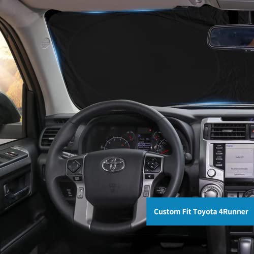 Car Windshield Sun Shade for 4Runner 2003-2009-Sunshade for Front Window Cover Custom Fit Toyota RAV4 4Runner Sequoia Land Cruiser Sun Visor Protector 210T Fabric Foldable Shades Block UV Ray (M+ - size: For 4runner 2003-2009