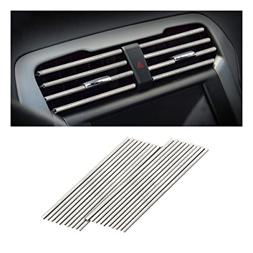 20PCS Car Air Conditioner Decoration Strip, Auto Air Vent Outlet Chrome DIY Trim Strips, Waterproof Moulding Bendable Protection Strip Line, Car Decor Accessories for Most Cars (Star Silver) - color: Star Silver