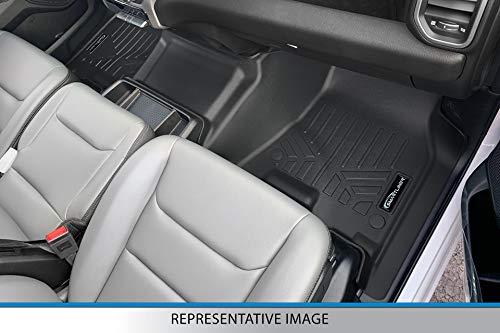 SMARTLINER Custom Fit Floor Mat 1st Row, 1-Piece Carpet Over-The-Hump with Raised Footrest, Compatible with 2012 Ford F-250