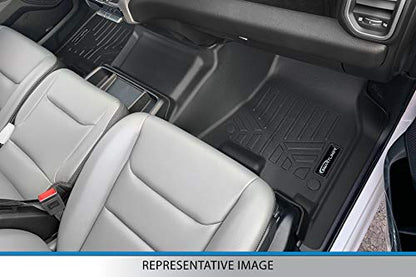 SMARTLINER Custom Fit Floor Mat 1st Row, 1-Piece Carpet Over-The-Hump with Raised Footrest, Compatible with 2012 Ford F-250