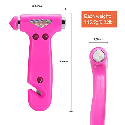THINKWORK Car Safety Hammer Gift for Women, Three-in-One Tool with Window Breaker and Seat Belt Cutter, Safety Emergency Car Escape Tool for Family, Children. - color: Pink