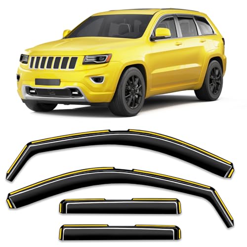 in-Channel Window Rain Guard for Fit for Jeep Grand Cherokee(Not for L 7 Seat) 2011-2021 Rain Guards Side Window Visors Low Profile Vent Visor Window Deflectors Vent Shades Car Accessories - size: 2011-2021 Jeep Grand Cherokee (5 seat )