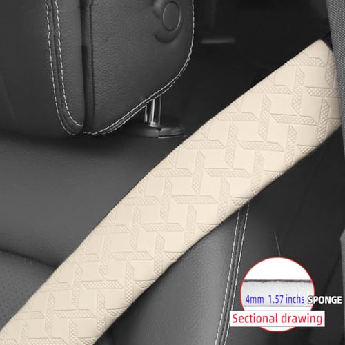 2PCS Extra Long Car Seatbelt Cover, 29.53 inches Soft Leather Vehicle Safety Seat Belt Strap Cushion, Comfortable Auto Shoulder Neck Chest Protection Pads Accessories, Extremely Long (White) - color: White/29 inches