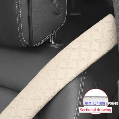 2PCS Extra Long Car Seatbelt Cover, 29.53 inches Soft Leather Vehicle Safety Seat Belt Strap Cushion, Comfortable Auto Shoulder Neck Chest Protection Pads Accessories, Extremely Long (White) - color: White/29 inches