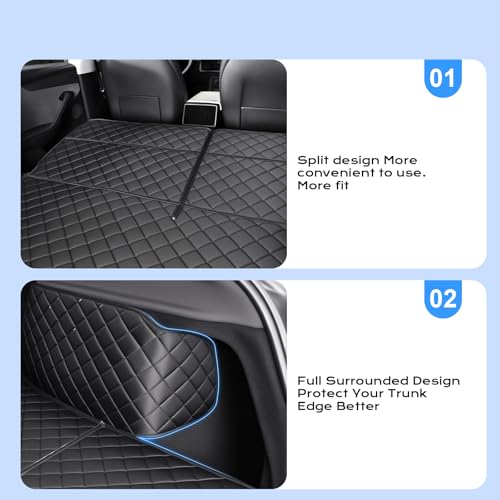 ThinSGO for Tesla Model Y Juniper Cargo Liner Trunk Pet Mat for Dogs Rear Seat Cover for Tesla Model Y 2025
