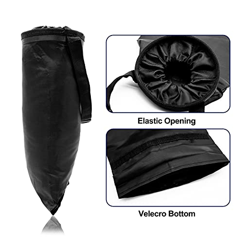 2 Pcs Car Trash Bag Car Trash Can Hanging Back Seat Car, Car Garbage Bag with Storage Pockets, Washable Eco-Friendly Car Garbage Can for Outdoor Traveling & Home Use (Black)