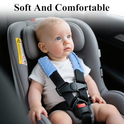 2-Pack Car Seat Strap Covers, Infant Seatbelt Covers, Velvety Soft Double-Sided Use Car Seat Shoulder Strap Pads for Infant Toddler, Blue Shark Pattern - color: Blue Shark