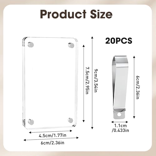 20 Pack Magnetic Car Visor Photo Clips, 3 Inch Sun Visor Picture Holders for Instant Photos, Family & Personal Memories Versatile Hanging Accessories for Cars, Fridge, Office & More