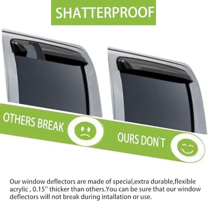 Side Vent Window Visors Wind Deflectors Guard Shade for F150 SuperCrew/Crew Cab Sun Rain Guards 2009-2014,Tape On Smoke Out-Channel Vent Deflector,Weatherproof Side Window Deflector,4PC-Set 94155 - size: 2009-2014 F150 Supercrew/Crew Cab