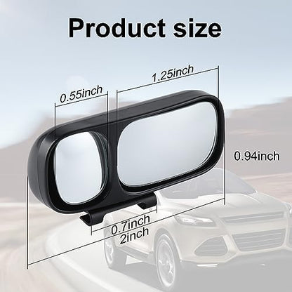 LivTee Blind Spot Mirror, Double Adjustable Mounted Blindspot Mirror HD Glass Wide Angle View, Side Rearview Mirror Universal, Right - size: Double-Right