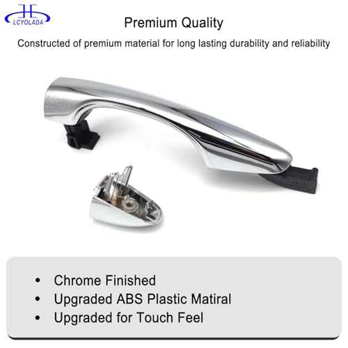 Set of 4 Chrome Exterior Door Handles w/Cover for Kia Sorento 2016-2020, Replaces 82651C5010 82651-C5010 83652-C5010 - wo/Smart Key Entry - size: 4 Pcs Front & Rear