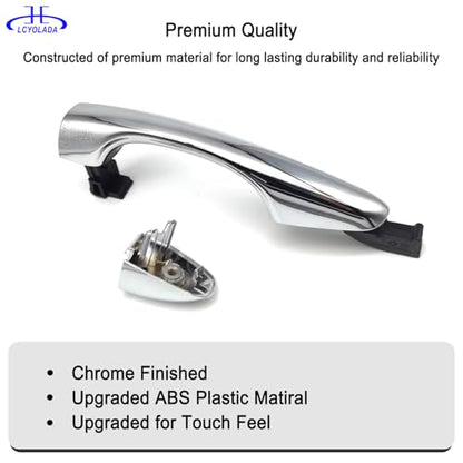 Set of 4 Chrome Exterior Door Handles w/Cover for Kia Sorento 2016-2020, Replaces 82651C5010 82651-C5010 83652-C5010 - wo/Smart Key Entry - size: 4 Pcs Front & Rear