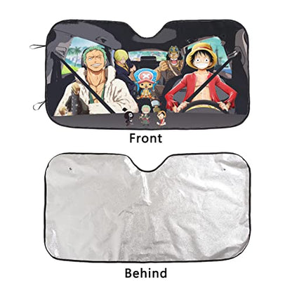 Anime Foldable Car Windshield Sun Shades Universal Fit 51.2" X 27.5"Keep Your Vehicle Cool, Uv Sun and Heat Reflector Car Truck SUV-S - color: Anime 3