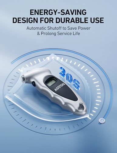 AstroAI Digital Tire Pressure Gauge 0-150PSI Calibrated to ANSI B40.7 +/-1PSI, Accurate in 0.1 Increments, Tire Repair Tools 4 Pressure Measurements for Car Truck with Backlight LCD, Silver - color: Silver