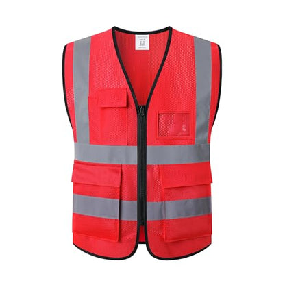 Reflective Safety Vest for Men Women Construction Vest Meet ANSI/ISEA Standard - color: Ap1-red, size: X-Large