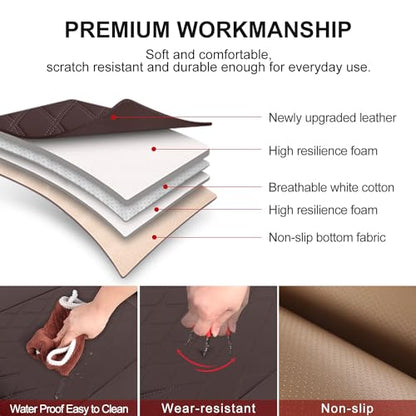 2 Pack Leather Front Car Seat Cover Bottom Car Seat, Anti-Slip and Full Wrap Driver Seat Protectors with Storage Pocket, Luxury Waterproof Bottom Auto Seat Cushion Pad Mat for Most Vehicles(Coffee) - color: coffee-2pcs