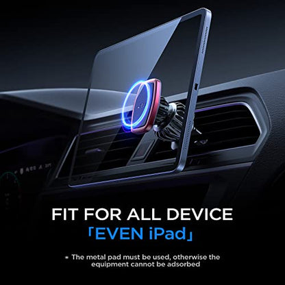 LISEN Magnetic Phone Holder for Car Upgraded Clip Ultra Car Phone Holder 6 Strong Magnets Cell Phone Holder Car Magnetic Case Friendly Phone Car Holder Mount for 4-6.7 inch Smartphones (Red) - color: Red