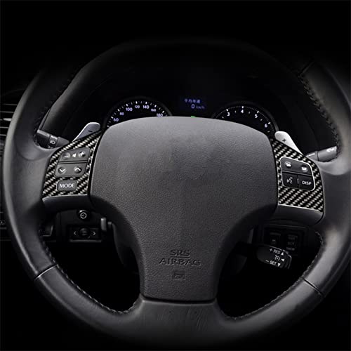 NVCNX Real Premium Carbon Fiber for Lexus IS250 is 250 IS350 2006-2013 2007 2008 2009 2010 2011 2012 / IS250C IS350C 2010-2015 Accessories Car Dashboard Button Frame Cover Interior Trim Sticker 2PCs - color: Steering Wheel Button Frame - A