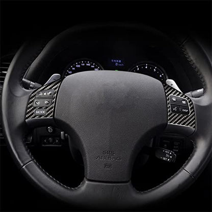 NVCNX Real Premium Carbon Fiber for Lexus IS250 is 250 IS350 2006-2013 2007 2008 2009 2010 2011 2012 / IS250C IS350C 2010-2015 Accessories Car Dashboard Button Frame Cover Interior Trim Sticker 2PCs - color: Steering Wheel Button Frame - A