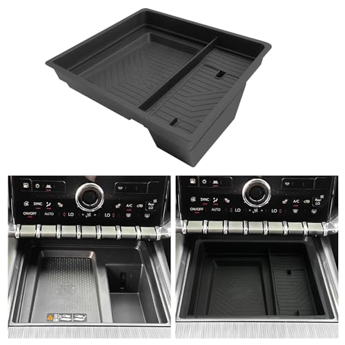 for 2Pcs Center Console Organizer Tray ABS Materials& TPE Wirless Mats Storage Box Compatible with 2024-2026 GMC Acadia (Elevation/AT4) - Only Compatible with Console Without Cover - color: Acadia 24-26 Upper Center Tray