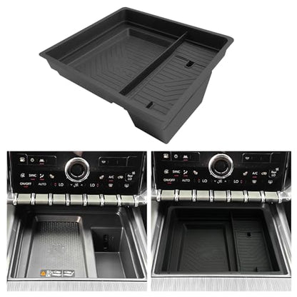 for 2Pcs Center Console Organizer Tray ABS Materials& TPE Wirless Mats Storage Box Compatible with 2024-2026 GMC Acadia (Elevation/AT4) - Only Compatible with Console Without Cover - color: Acadia 24-26 Upper Center Tray