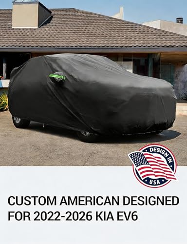 Proadsy Car Cover Custom Fit for Kia EV6 2022-2025 2026, Waterproof All Weather for Automobiles, Full Exterior Cover Rain Snow Sun Protector Indoor Outdoor Car Cover - size: Kia EV6