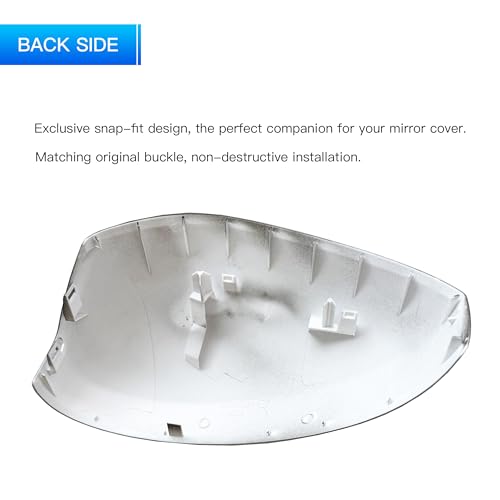 Driver Left Side Mirror Cover Cap Compatible with Honda Civic 2022-2025 11th Without Turn Signal Glossy Black - color: Glossy Black, size: Left Driver Side