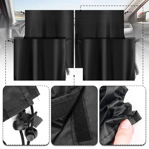 3PCS Car Window Shades Kit,Thickened Vinyl Coated Car Window Covers for Privacy and Maintaining Cool Auto Interior Temperature,Universal Cars Curtains for Windows - color: Small