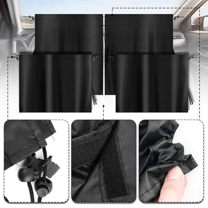 3PCS Car Window Shades Kit,Thickened Vinyl Coated Car Window Covers for Privacy and Maintaining Cool Auto Interior Temperature,Universal Cars Curtains for Windows - color: Small