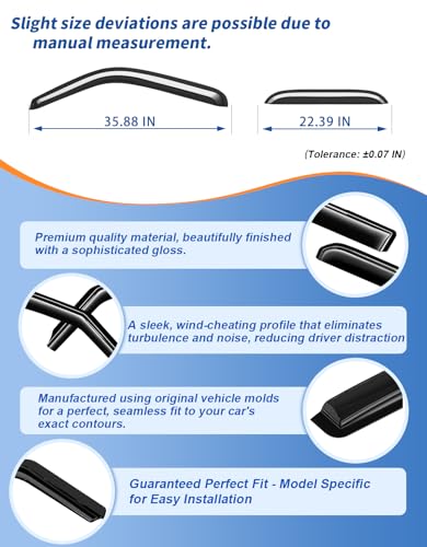 Extra-Thick Rain Guards Fit for Chevy Silverado/GMC Sierra 1999-2006 Extended Cab Window Rain Guard Extra Durable Window Deflectors Window Vent Visors Vent Shades Exterior Car Accessories - size: Fit for 1999-2006 Silverado/Sierra Extended Cab