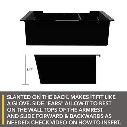 TWRAPS Slidable Armrest Organizer for Rivian R1T & Rivian R1S, Moving Tray Storage Box Insert, Made for the Center Console Area Under the Armrest, R1 Accessory R1 2021-2026 - style: Slidable