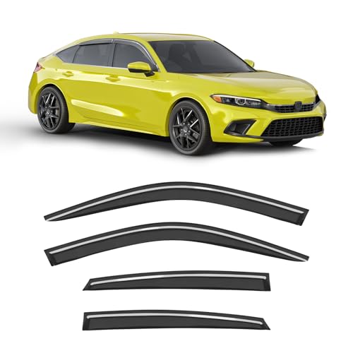 Low-Profile Window Rain Guard for Honda Civic Hatchback 2022-2026 Side Window Visors Extra-Thick Vent Visor HB LX Sport Touring EX-L Window Deflectors Vent Shades Car Accessories - size: Fit for 2022-2026 Honda Civic Hatchback