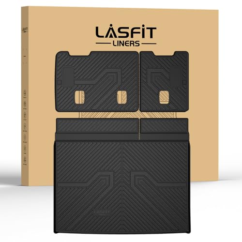 LASFIT Trunk Mat with Backrest Mat 2015-2020 for Chevrolet Chevy Suburban/GMC Yukon XL(Only Yukon XL, Not Fit Yukon)/Cadillac Escalade ESV(Only Escalade ESV, Not Fit Escalade), All Weather TPE Mat - size: Cargo for Suburban/Yukon XL/Escalade ESV 2015-2020
