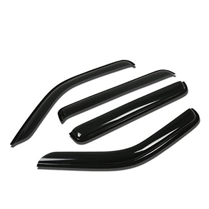 Auto Dynasty 4Pcs Tape-On Window Visor Compatible with 2007 2008 2009 2010 2011 Dodge Nitro 2007-2011, Deflector Rain Guard, Acrylic Black - size: 07-11 Dodge Nitro