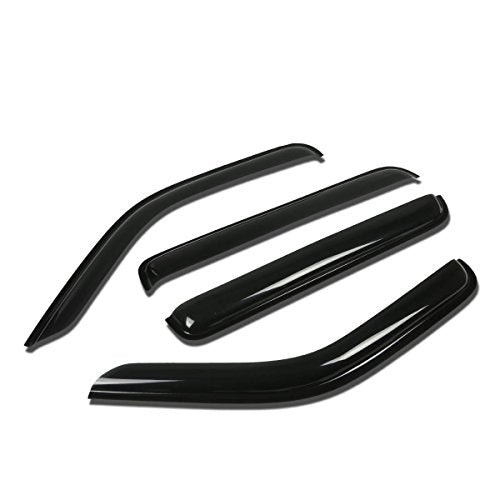 Auto Dynasty 4Pcs Tape-On Window Visor Compatible with 2007 2008 2009 2010 2011 Dodge Nitro 2007-2011, Deflector Rain Guard, Acrylic Black - size: 07-11 Dodge Nitro