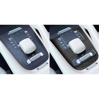 NVCNX Real Carbon Fiber Accessories for Mercedes Benz GLE 580 53 63 S AMG/GLS 450 580 63 AMG 2020-2026 2021 2022 2023 2024 2025 Center Console Gear Shift Panel Cover Interior Trim Overlay Decal 1PC - color: Center Console Gear Shift Panel Trim B2