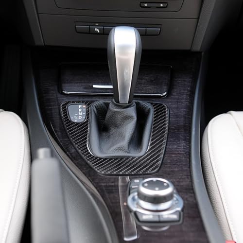 WINKA Car Gear Shifter Panel Cover Compatible with BMW E90 3 Seires Gear Shift Knob Frame Trim Carbon Fiber Interior E92 E93 325i 328i 330i 335i 2006-2012 Gear Box Shifter Panel for Car Accessories