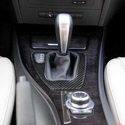 WINKA Car Gear Shifter Panel Cover Compatible with BMW E90 3 Seires Gear Shift Knob Frame Trim Carbon Fiber Interior E92 E93 325i 328i 330i 335i 2006-2012 Gear Box Shifter Panel for Car Accessories