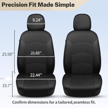 HChengkikz Car Seat Covers Front Seat, Waterproof Neoprene Seat Covers, Airbag Compatible, Universal Fit Most Sedans, SUVs, Trucks (Black) - color: Black, size: Two Front