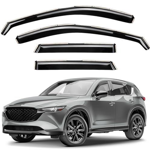 Window Deflectors Smoke Tinted In-Channel Side Window Vent Visor Deflectors Rain Guards Compatible with Mazda CX-5 2017-2026 - 4pcs. GW0381 - color: For CX-5 17-25