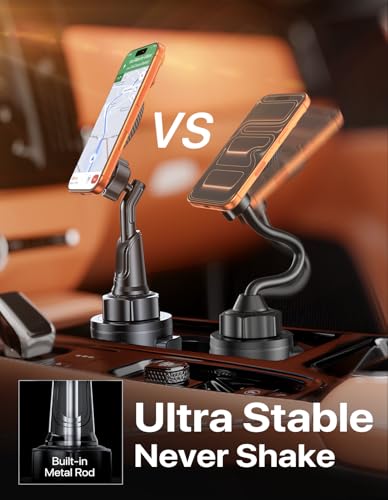 Miracase for MagSafe Car Mount, [Strong Magnetic] 2026 Hands Free Phone Holders for Your Car, Universal Cup Holder Phone Holder for iPhone 17 16 15 14 13 12 Pro Max, Samsung & More Smartphones - style: Magnetic